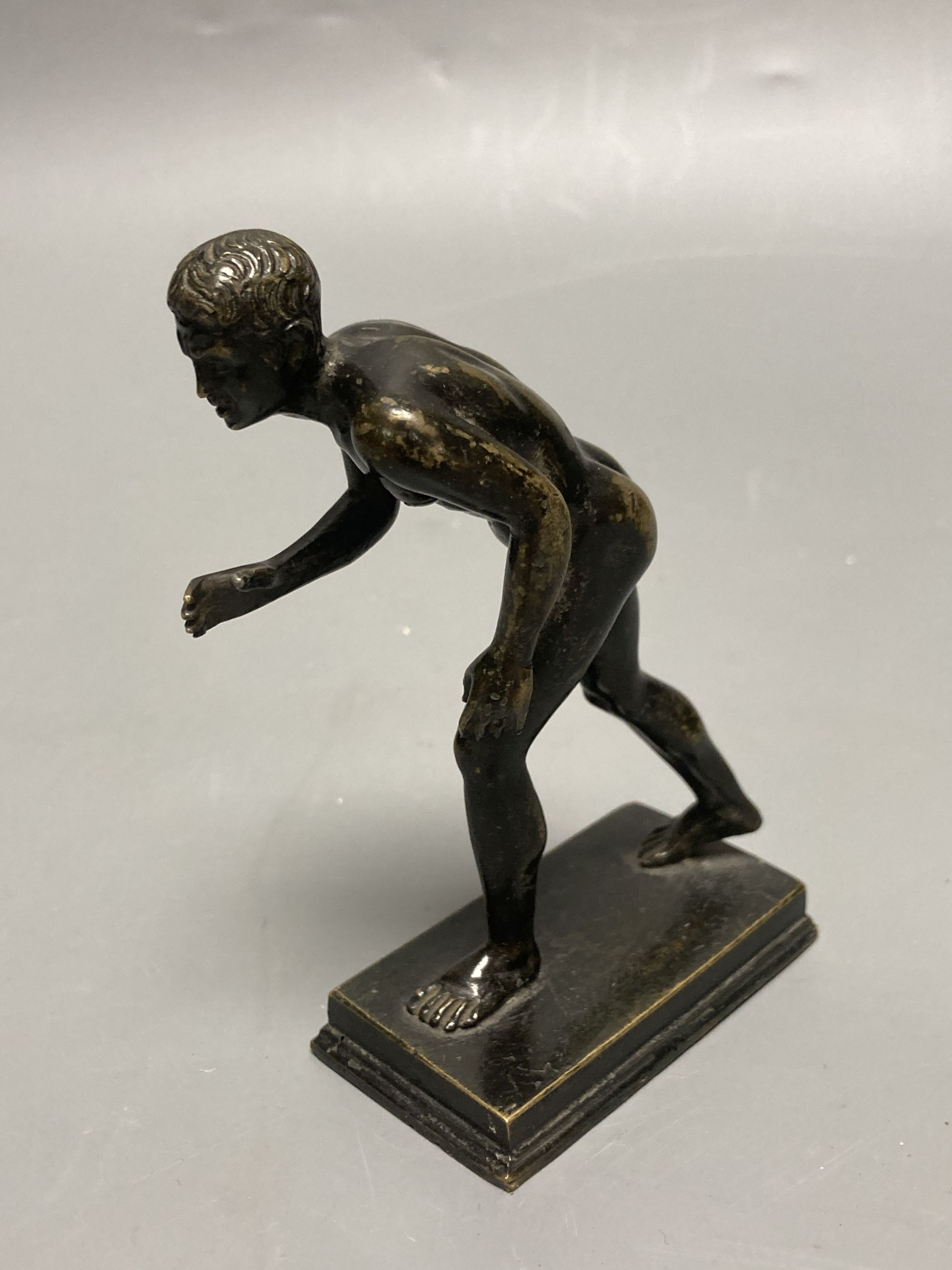After the antique. A bronze of Arona and another of a Hermes, width 19cm height 19.5cm